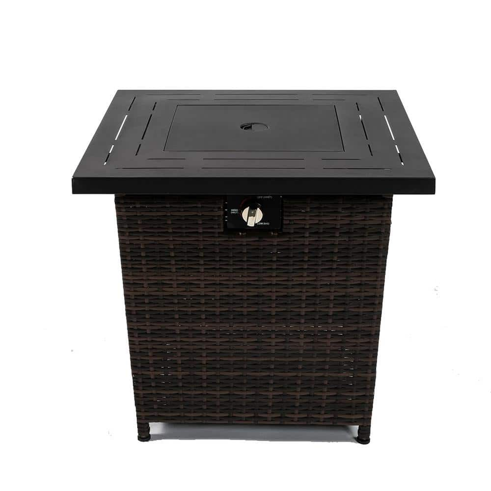 Sudzendf 28 In. 40000btu Wicker Square Fire Pit Table Ztpo12-52 - The 