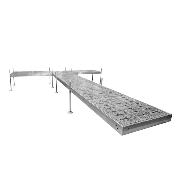 Tommy Docks 24 ft. T-Shaped Boat Dock System with Aluminum Frame and Thermoformed Terrazzo Decking