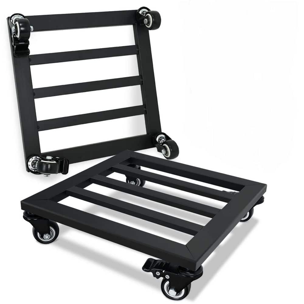 12 in. Metal Square Plant Caddy with Lockable Caster for Indoor Outdoor Holds up 380 Lbs Pots Planter, Black (2-Pack) price history on PriceWatchPro