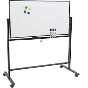 Excello 48 in. x 32 in. Double Sided Mobile Whiteboard, Black