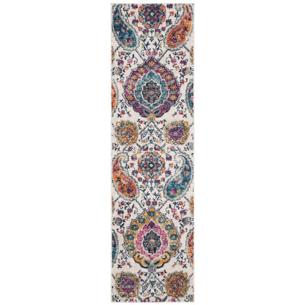 SAFAVIEH Madison Cream/Multi 2 ft. x 12 ft. Runner Rug