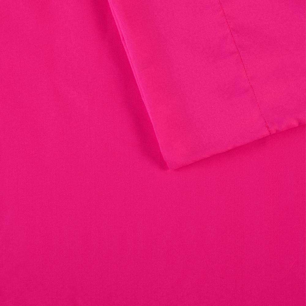 Twin Pink Microfiber Sheet Set with Side Pockets