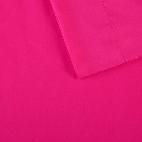 Pink Twin/XL Size Fitted Sheet,4 Way Stretch Fits Standard and Air