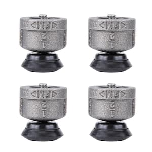 1/2 in. Black Malleable Iron Cap with Plastic Leveler Foot for 1/2 in. Pipe Leg Furniture (4-Pack)