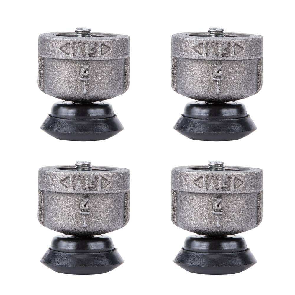 1/2 in. Black Malleable Iron Cap with Plastic Leveler Foot for 1/2 in. Pipe Leg Furniture (4-Pack) price history on PriceWatchPro