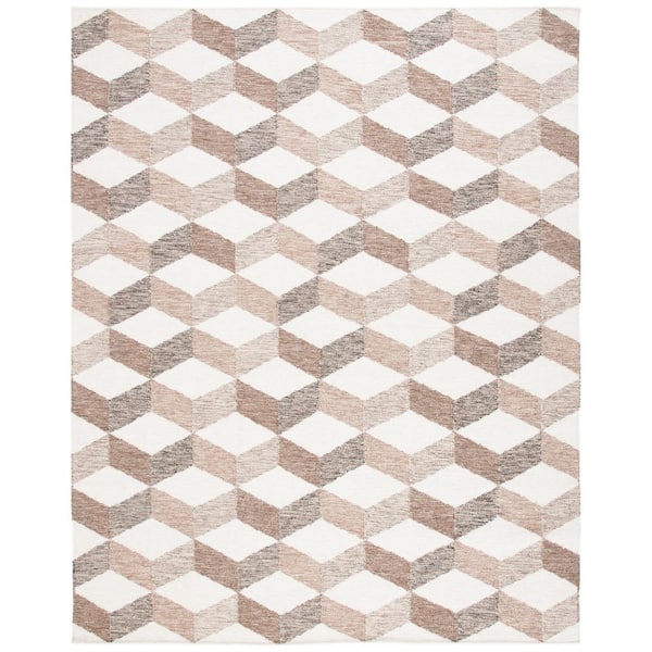 Kilim 6 ft. x 9 ft. Ivory/Brown Geometric Area Rug