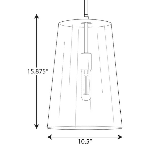 Clarion 1-Light Brushed Nickel Medium Pendant