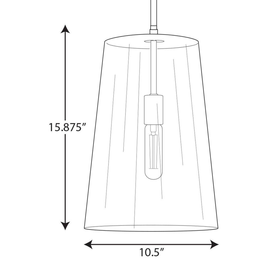 Clarion Polished Nickel 10.5" Pendant with Clear Glass Shade