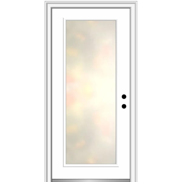 MMI DOOR Blanca 32 in. x 80 in. Left-Hand Inswing Full Lite Primed Fiberglass Prehung Front Door with 4-9/16 in. Frame