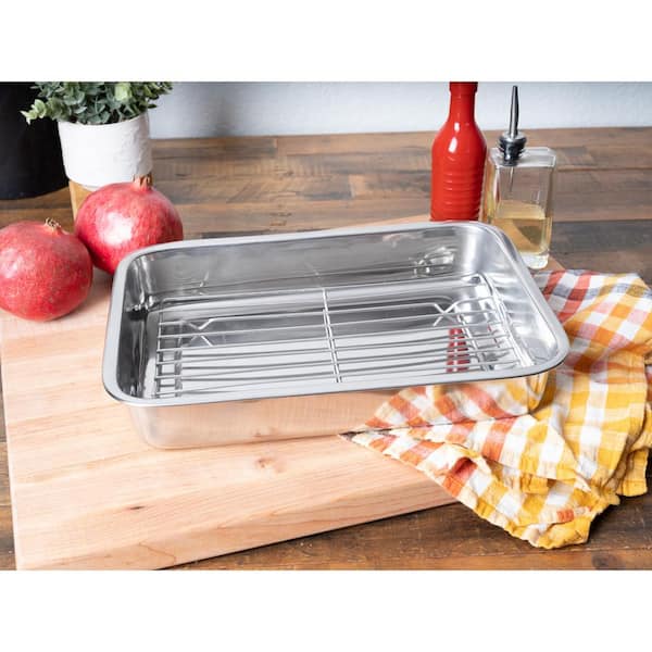 3-N-1 BAKE and ROAST PANS with Wire Rack 5Ply T304 Stainless Steel – Health  Craft