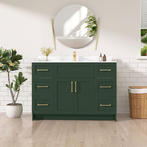 脱毛器 GRANTS VANITY Zeafive Mox 48 in. W Bathroom Vanity Cabinet without Top in Green
