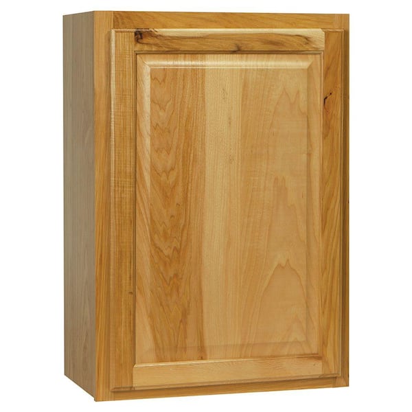Hampton Bay Hampton 21 in. W x 12 in. D x 30 in. H Assembled Wall Kitchen Cabinet in Natural Hickory