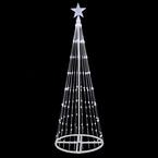 72 in. Christmas Cool White LED Animated Lightshow Cone Tree with 202 Lights and Star Topper