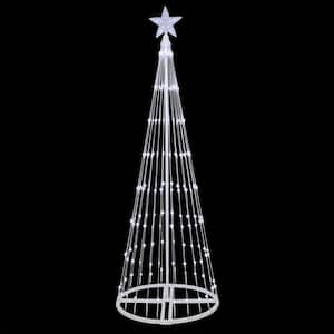 72 in. Christmas Cool White LED Animated Lightshow Cone Tree with 202 Lights and Star Topper