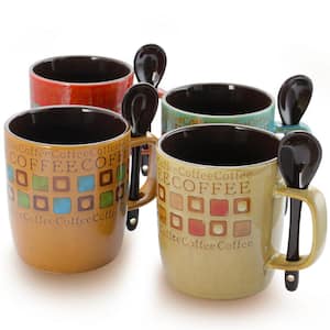 Schliersee 12 Oz Coffee Mugs Set of 6, Assorted Colors Microwavable  Porcelain Mu