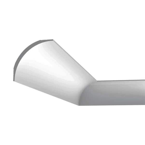 3-3/8 in. x 3-3/8 in. x 78-3/4 in. Primed White Plain Polystyrene Crown Moulding (3-Pack)
