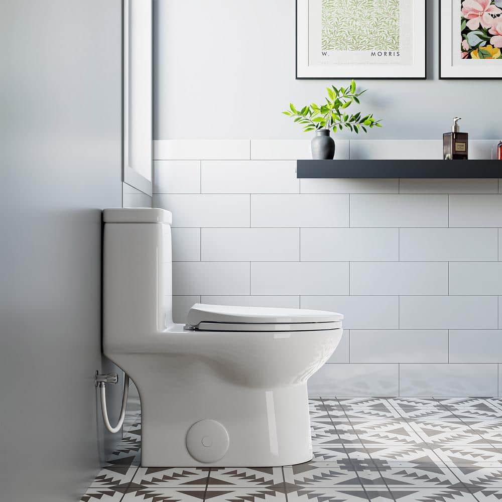 Greta White Vitreous China Dual-Flush Elongated Toilet