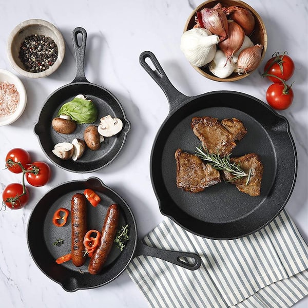 Pre-Seasoned Cast Iron Skillet 2-Piece Set (8-Inch and 10-Inch)