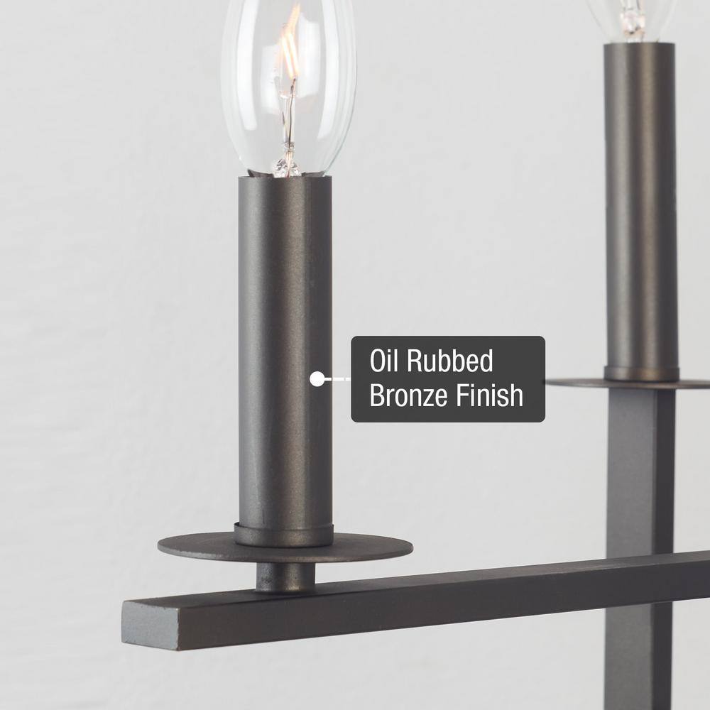 Oil Rubbed Bronze 6-Light Geometric Island Chandelier