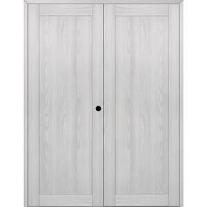 1 Panel Shaker 56 in. x 79,375 in. Left Active Ribeira Ash Wood Composite Double Prehung Interior Door