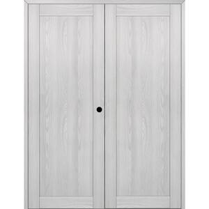 1-Panel Shaker 72 in. x 96 in. Left Active Ribeira Ash Wood Composite Double Prehung Interior Door