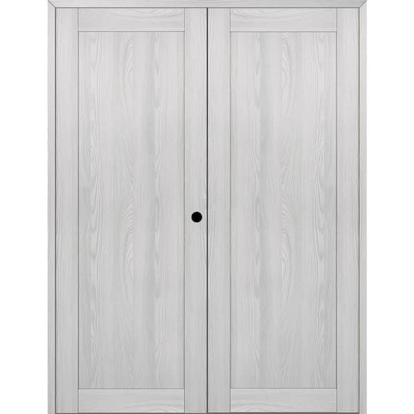 Belldinni 1-Panel Shaker 72 in. x 96 in. Left Active Ribeira Ash Wood Composite Double Prehung Interior Door