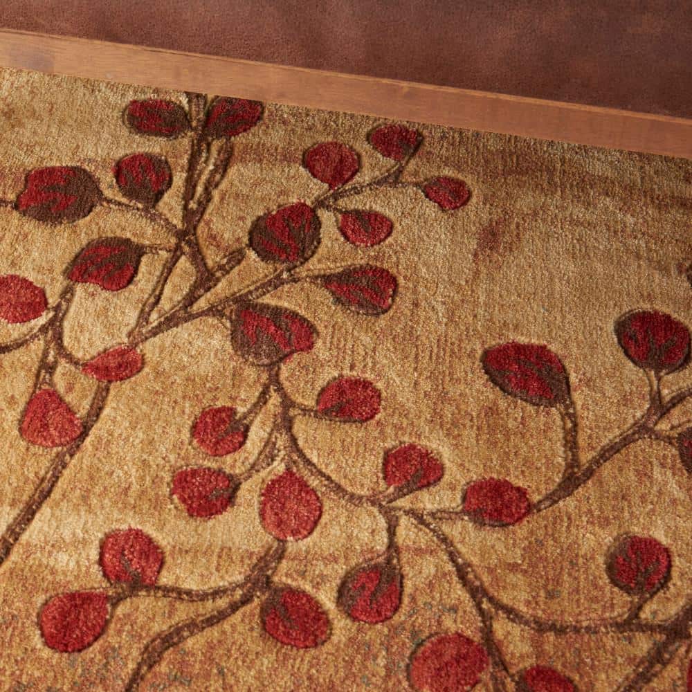 Latte Floral Synthetic 10' x 14' Area Rug