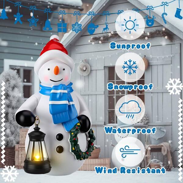 6 in. x 9 in. White Resin Outdoor Pathway Christmas Garden Statue