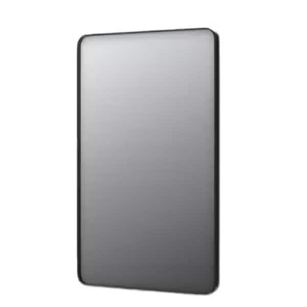 24 in. W x 36 in. H Wall Mounted Mirror with Black Aluminum Frame HD Tempered Glass, Anti-Rust for Bathroom & Bedroom