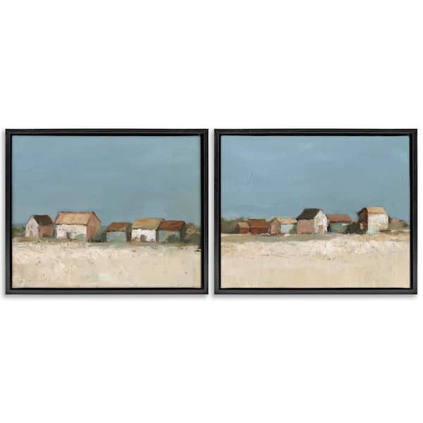 Stupell Industries Country Houses in Distance by Ethan Harper 2-Pieces Black Floater Frame Architecture Graphic Art Print 25 in. x 31 in.