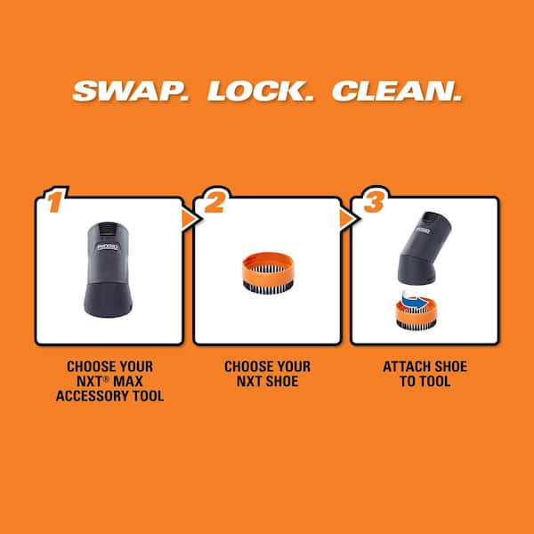 RIDGID - 2-1/2 in. NXT Max Locking Rotating Dusting Brush Accessory Shop Vacuum Attachment for RIDGID NXT Wet Dry Vacs