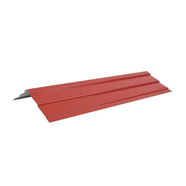 Fabral Shelterguard AR3 14 in. x 10-1/2 ft. Steel Ridge Cap Flashing in Brick Red