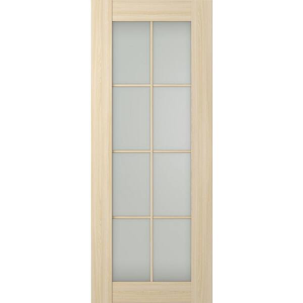 Belldinni Vona 8-Lite 30 in. x 83,25 in. No Bore Solid Core Frosted Glass  Loire Ash Prefinished Composite Wood Interior Door Slab 300071 - The Home  Depot