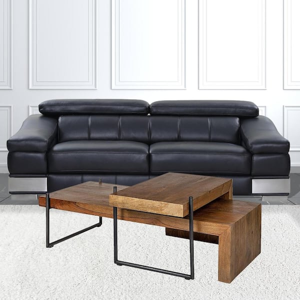 HomeRoots 34 in. Silver Square Wood Coffee Table