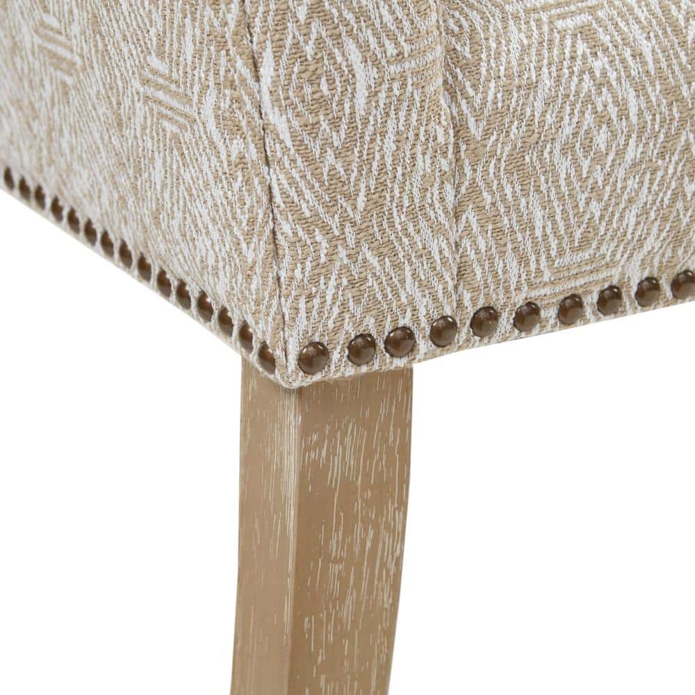 Madera Flared Arms Upholstered Storage Bench in Taupe