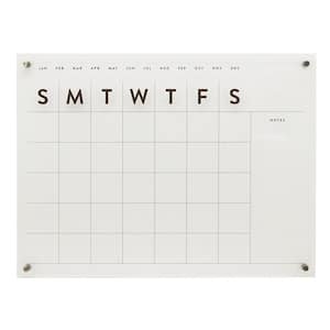 24 in. W x 18 in. H Clear Reusable Acrylic Monthly Calendar for Wall