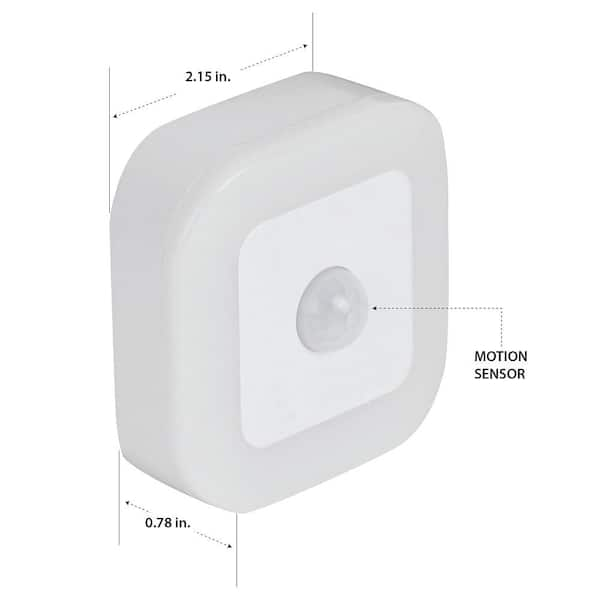 PRIVATE BRAND UNBRANDED 2 in. Plug-In Indoor Square LED Motion