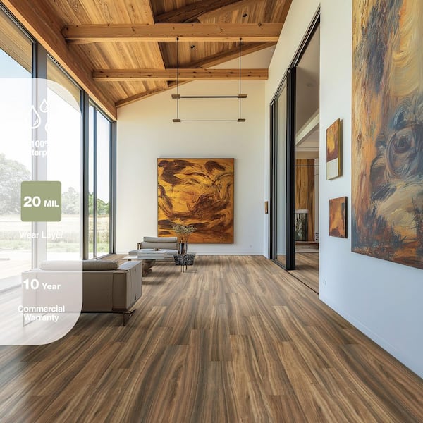 Bardwell 20 MIL x 7 in. x 48 in. Waterproof Click Lock Rigid Core Luxury Vinyl Plank Flooring (21.39 sq. ft. /Case)