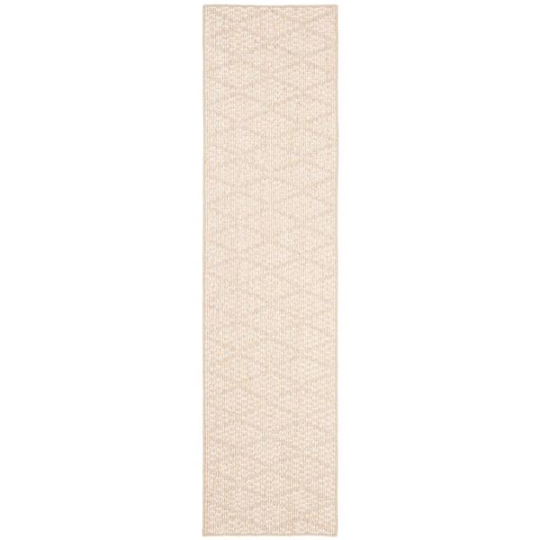 Palm Beach 2 ft. x 10 ft. Beige Diamond Knit Runner Rug