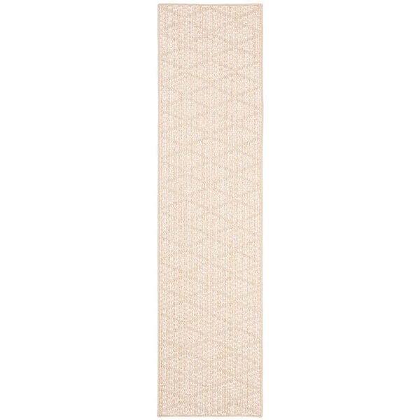 Palm Beach 2 ft. x 12 ft. Beige Diamond Knit Runner Rug