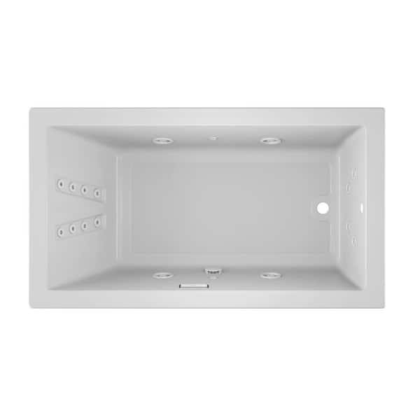 JACUZZI SOLNA 66 in. x 36 in. Rectangular Whirlpool Bathtub with Right Drain in White