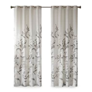 Vera Grey Rayon/Polyester 50 in. W x 84 in. L Sheer Curtain (Set of 2)