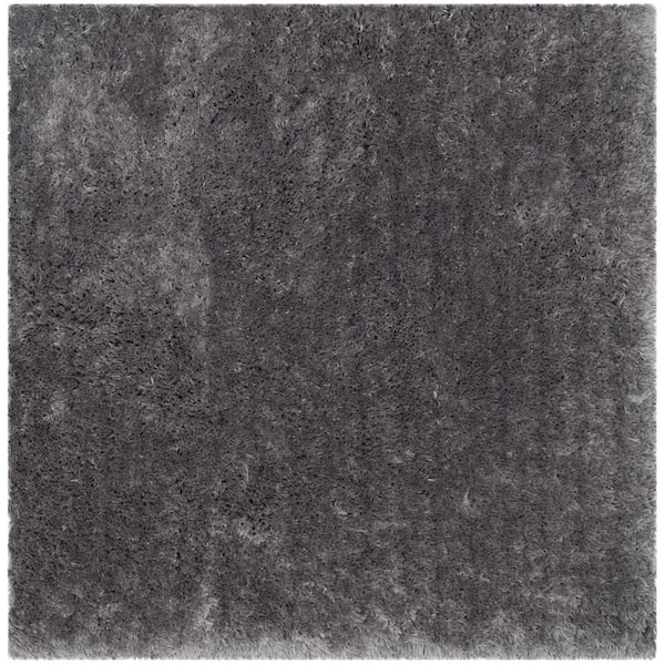 SAFAVIEH Arctic Shag Gray 5 ft. x 5 ft. Square Solid Area Rug