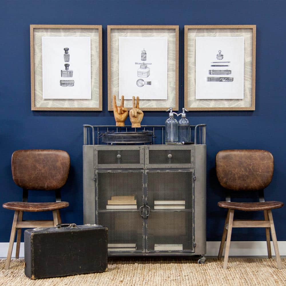 Industrial Gunmetal Gray Rolling Bar Cart with Wood Top