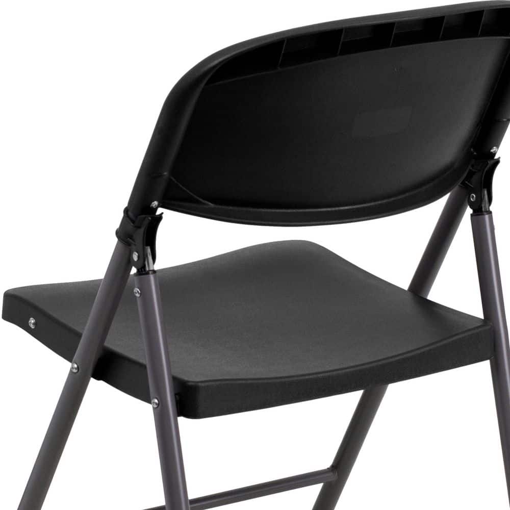 Elegant Black Metal Folding Chair for Versatile Seating