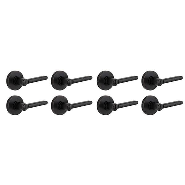 Defiant Tonebridge Aged Bronze Bed/Bath Door Lever with Round Rose 8-Pack