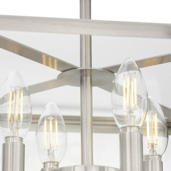 Progress Lighting Hillcrest 4-Light Brushed Nickel Transitional Chandelier