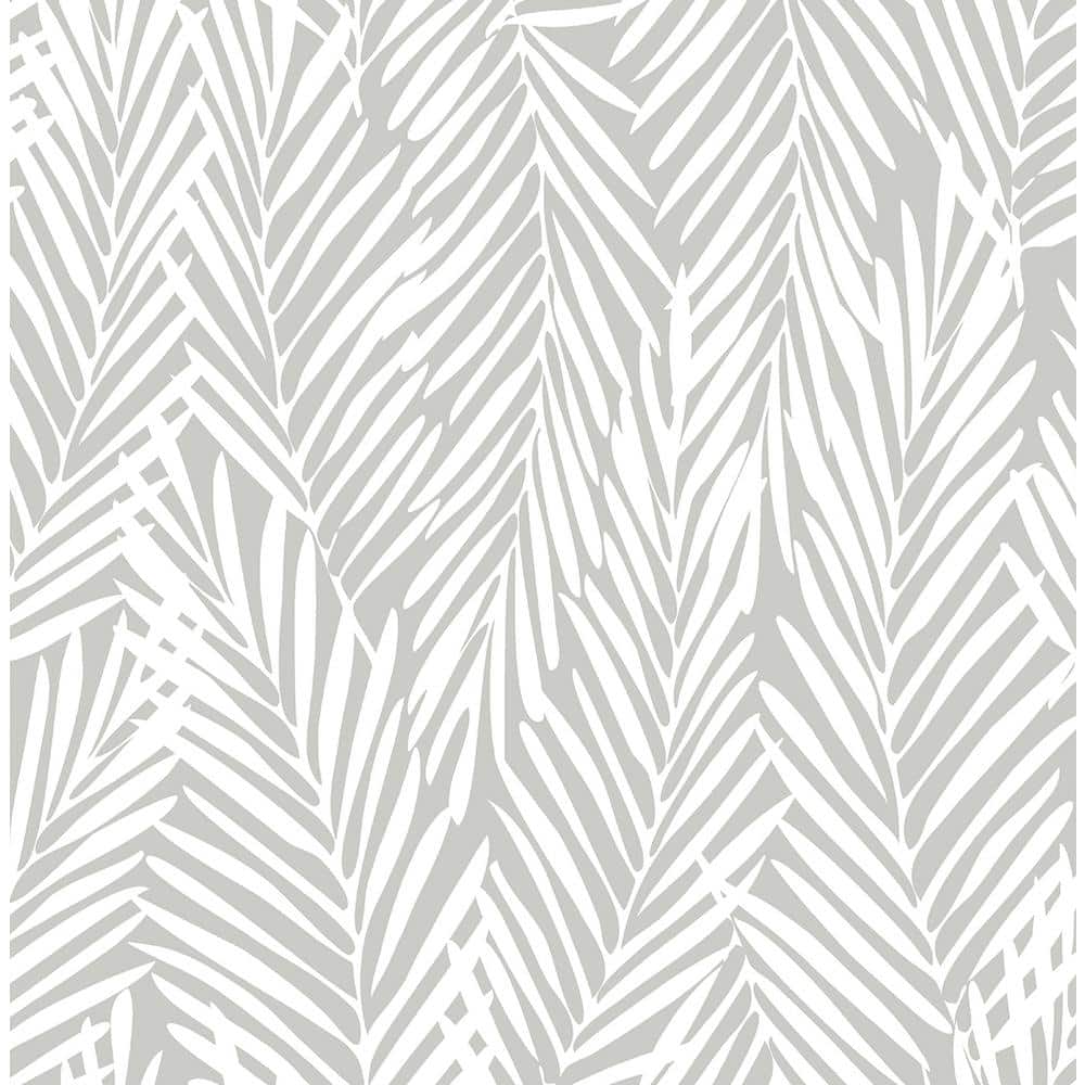 Harbor Grey Palm Pattern Peel and Stick Vinyl Wallpaper