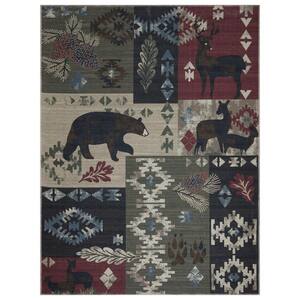 Non Shedding Washable Wrinkle-free Flatweave Native America 5x7 Living Room Area Rug, 5 ft. 3 in. x 7 ft., Multicolor