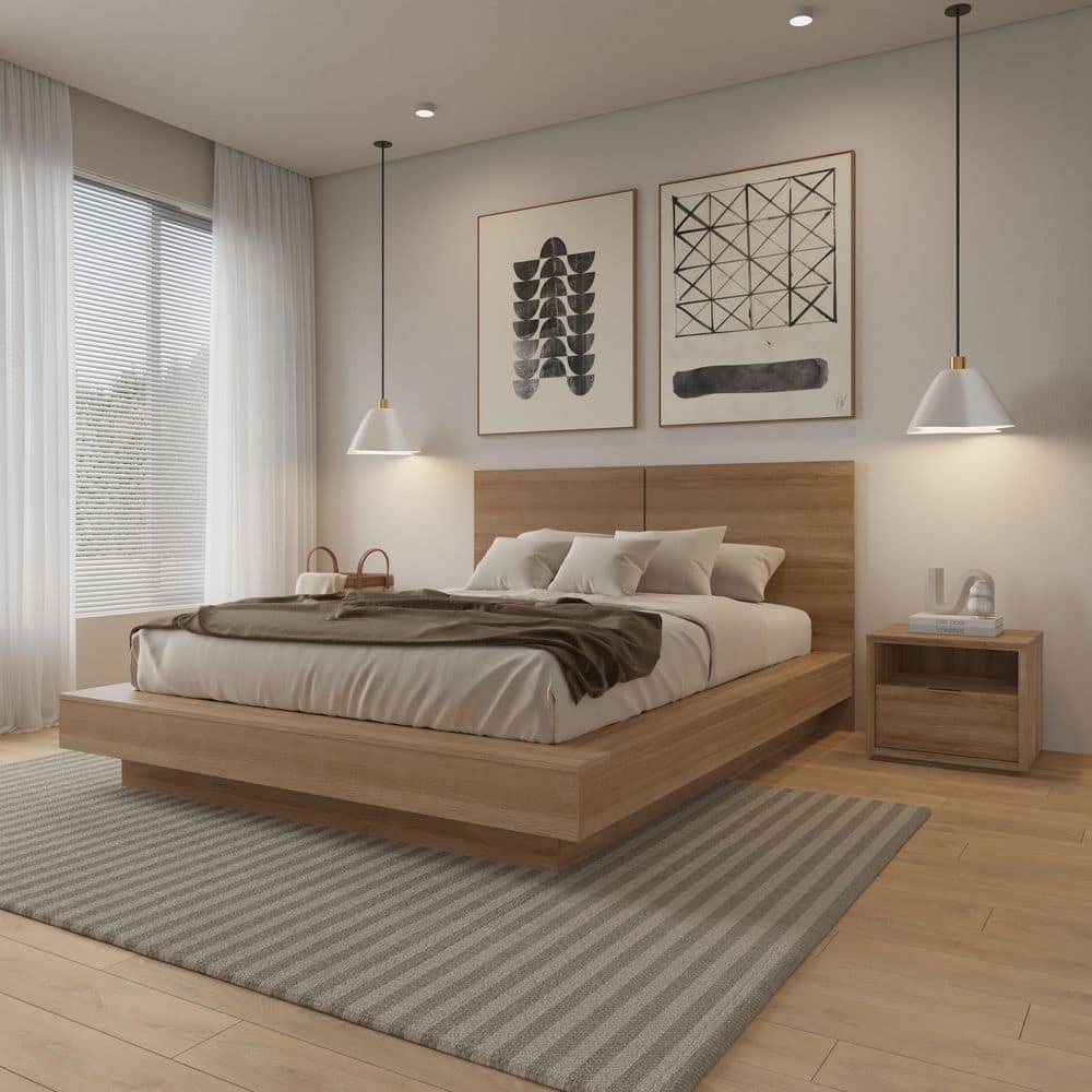 Dahlia 3-Piece Brown Oak Wood Queen Size Bedroom Set price history on PriceWatchPro